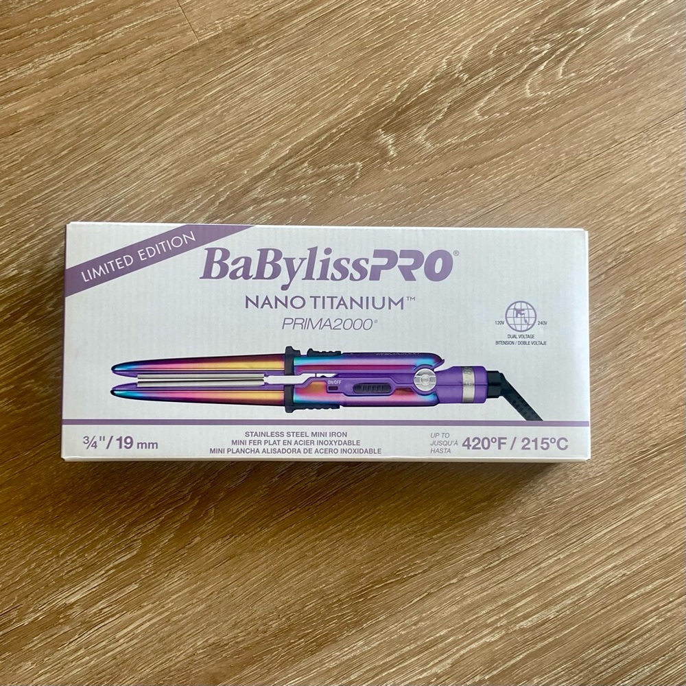 BABYLISSPRO IRIDESCENT NANO TITANIUM ¾" STAINLESS STEEL MINI IRON